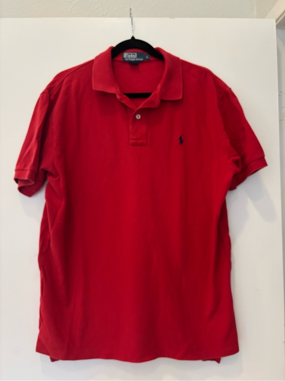 Ralph Lauren Classic Preppy Cotton Collared two button Polo Shirt Navy Pony